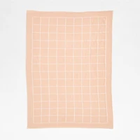 Knit Grid Elegant Pink Baby Stroller Blanket