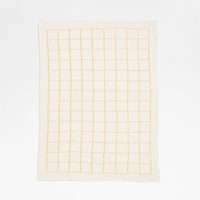 Knit Grid Straw Yellow Baby Stroller Blanket