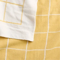 Knit Grid Straw Yellow Baby Stroller Blanket