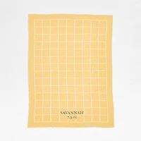 Knit Grid Straw Yellow Baby Stroller Blanket