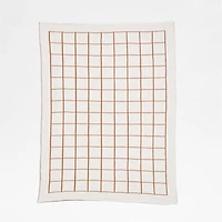 Knit Grid Terracotta Baby Stroller Blanket