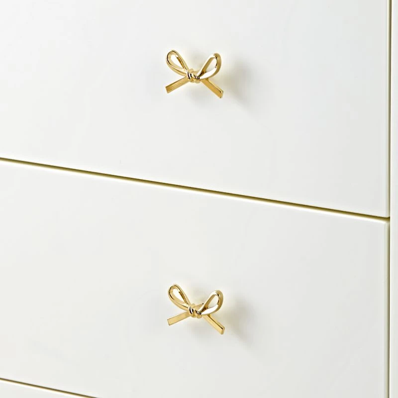 Gold Bow Knobs, Set of 6