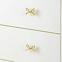 Gold Bow Knobs, Set of 6