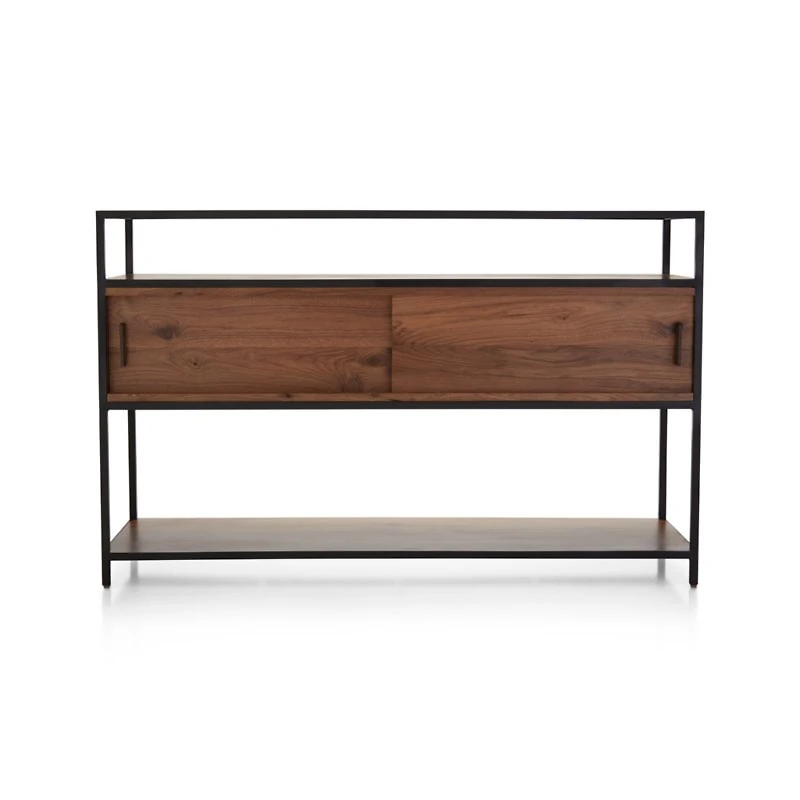 Knox Black Trim and Walnut 56" Storage Media Console