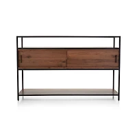 Knox Black Trim and Walnut 56" Storage Media Console