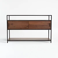 Knox Black Trim and Walnut 56" Storage Media Console