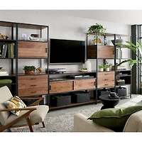 Knox Black Trim and Walnut 56" Storage Media Console