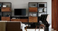 Knox Black Trim and Walnut 56" Storage Media Console