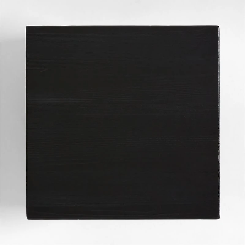 Kota Square Textured Black Pine Side Table