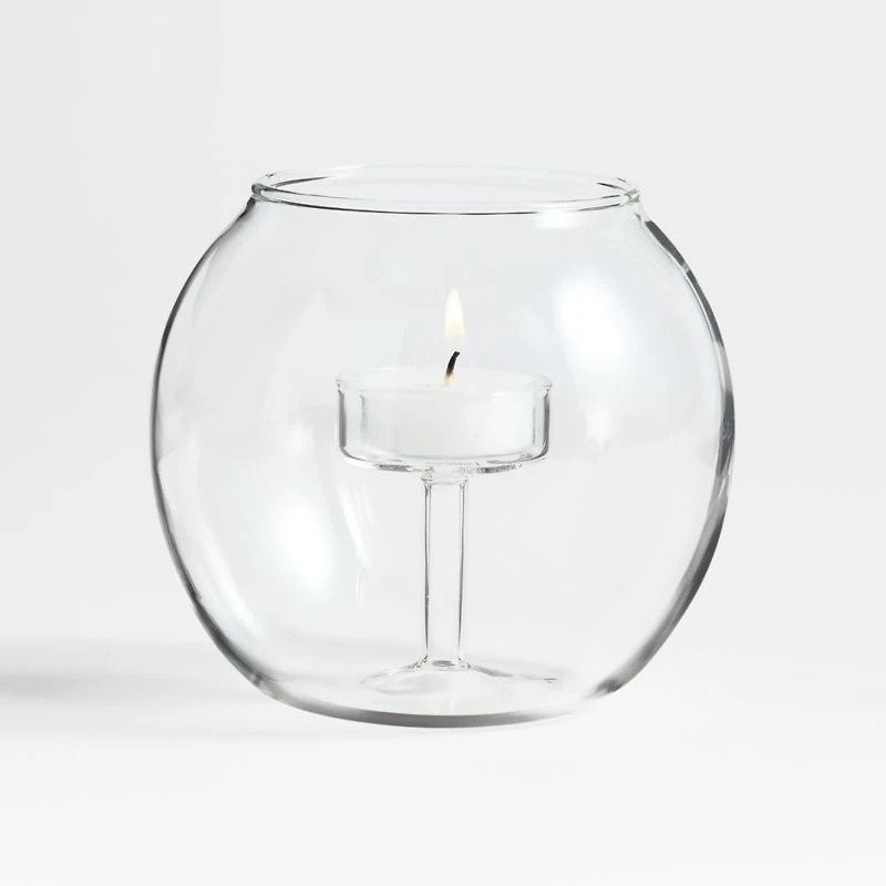 Alina Small Clear Glass Tealight Candle Holder