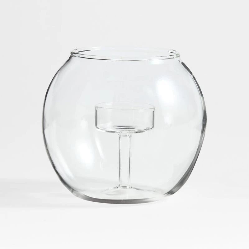 Alina Small Clear Glass Tealight Candle Holder