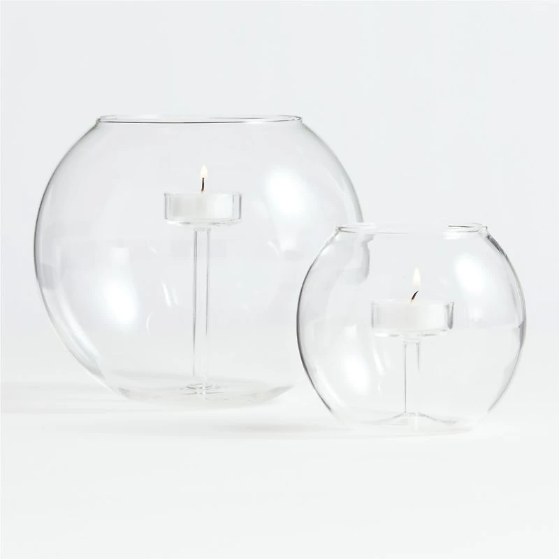 Alina Small Clear Glass Tealight Candle Holder