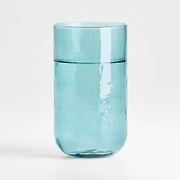 Kuruwa 16-Oz. Teal Hammered Glass Tumbler by Eric Adjepong