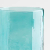 Kuruwa 16-Oz. Teal Hammered Glass Tumbler by Eric Adjepong