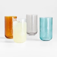 Kuruwa 16-Oz. Amber Hammered Glass Tumbler by Eric Adjepong