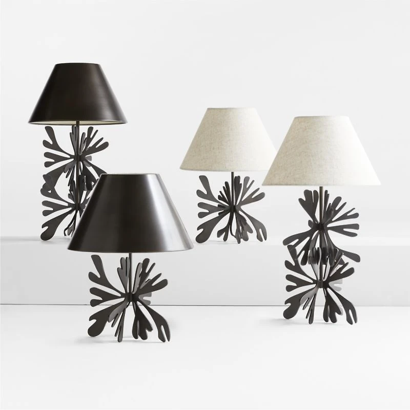 Small Heart Tipped Flora Table Lamp with Metal Shade by Lucia Eames