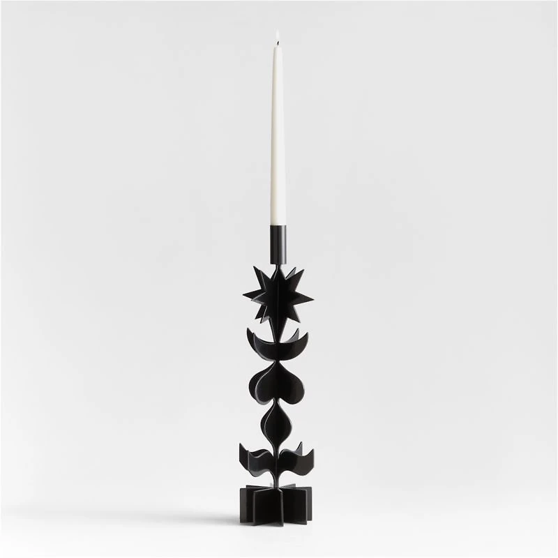Picado Large Black Metal Taper Candle Holder 18" by Lucia Eames™