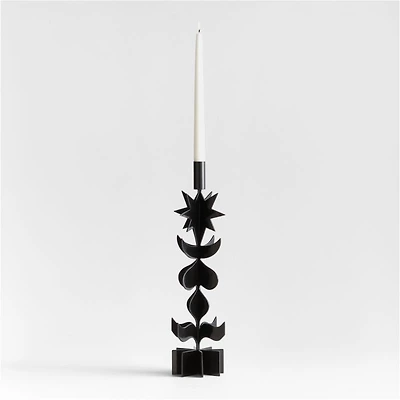 Picado Large Black Metal Taper Candle Holder 18" by Lucia Eames™
