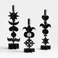 Picado Large Black Metal Taper Candle Holder 18" by Lucia Eames™