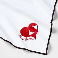 Seeing with the Heart Embroidered White Organic Cotton Tablecloth 60"x90" by Lucia Eames™