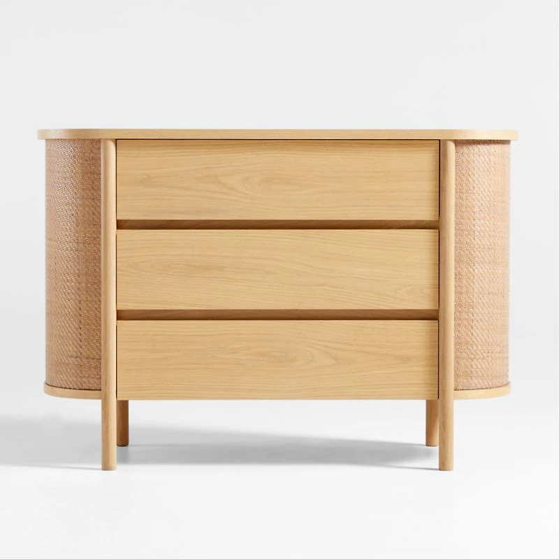 Canyon 50" Natural Wood Narrow 3-Drawer Kids Dresser by Leanne Ford