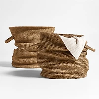 Wobbly Large Natural Brown Decorative Basket by Leanne Ford