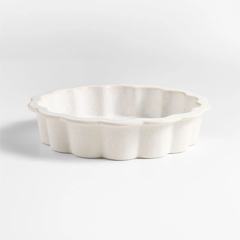Ceramic Scalloped Pie Dish by Laura Kim