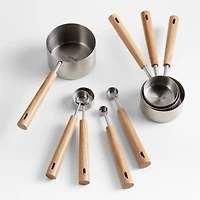 Estate Stainless Steel and Oak Measuring Spoons by Laura Kim