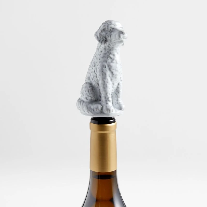 King of Soho Goldendoodle Ceramic Wine Stopper by Laura Kim