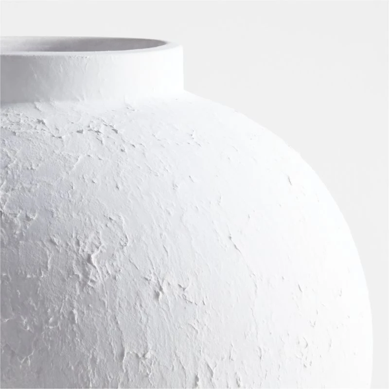 Lorient Large White Textured Ceramic Vase 18" by Laura Kim