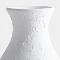 Lorient Small White Textured Ceramic Vase 15" by Laura Kim