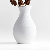 Lorient Small White Textured Ceramic Vase 15" by Laura Kim