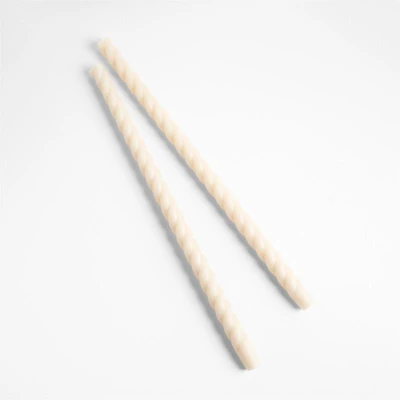 Off White Twisted Taper Candles 18", Set of 2 by Laura Kim