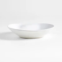 Petals White Stoneware Low Bowl by Laura Kim