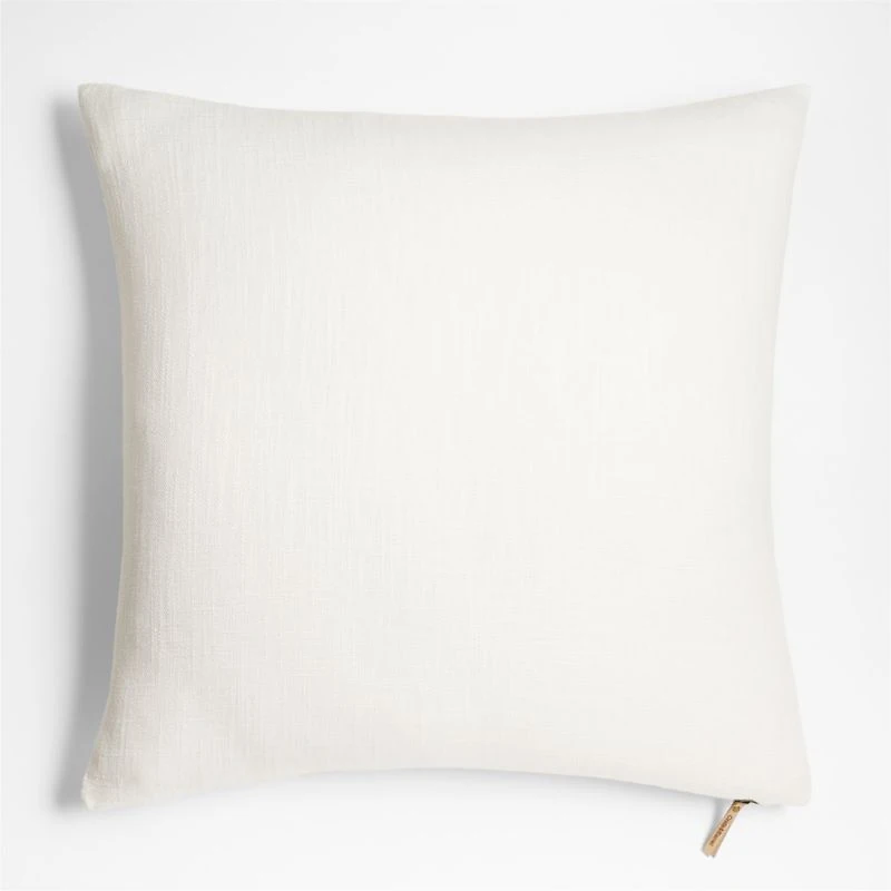 Slub Linen 23"x23" Alba Ivory Throw Pillow Cover by Laura Kim