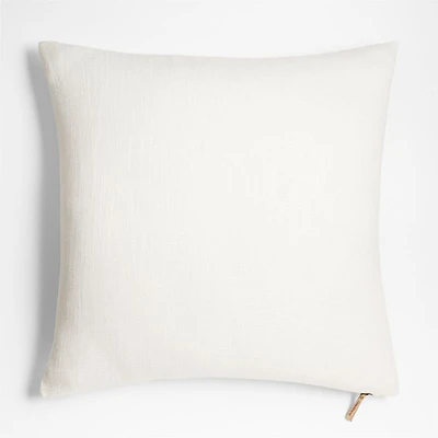 Slub Linen 23"x23" Alba Ivory Throw Pillow Cover by Laura Kim