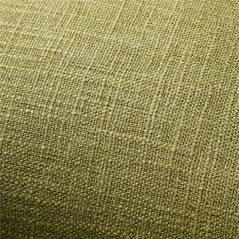 Slub Linen 23"x23" Oregano Green Throw Pillow Cover by Laura Kim
