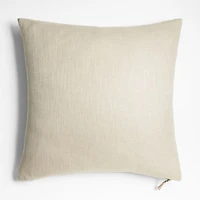 Slub Linen 23"x23" Pumila Taupe Throw Pillow Cover by Laura Kim