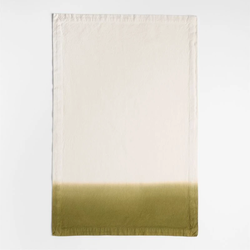Dipped in Spinach and Striped Organic Cotton Kitchen Towels, Set of 2 by Laura Kim