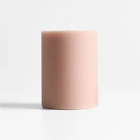 Peony Ribbed Pillar Candle 3"x4" by Laura Kim