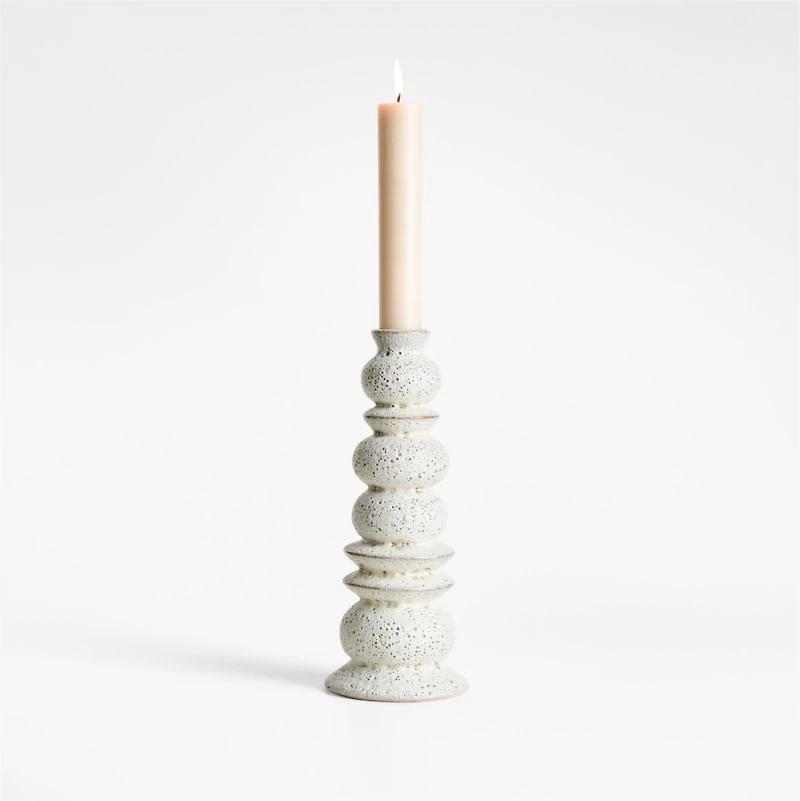 Off White Cylinder Taper Candles, Set of 2 by Laura Kim