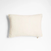 Wool Boucle 22"x15" Alba Ivory Throw Pillow Cover by Laura Kim