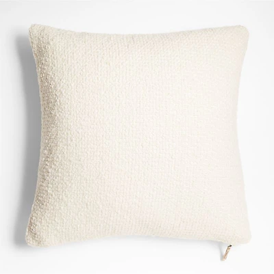 Wool Boucle 23"x23" Alba Ivory Throw Pillow Cover by Laura Kim