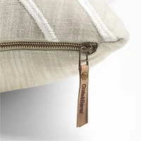 Embroidered Organic Cotton 23"x23" Arctic Ivory Throw Pillow Cover by Lisa Whittington