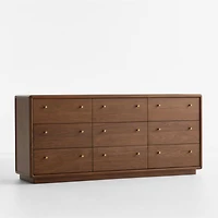 Lafayette 72" Walnut Wood 9-Drawer Dresser