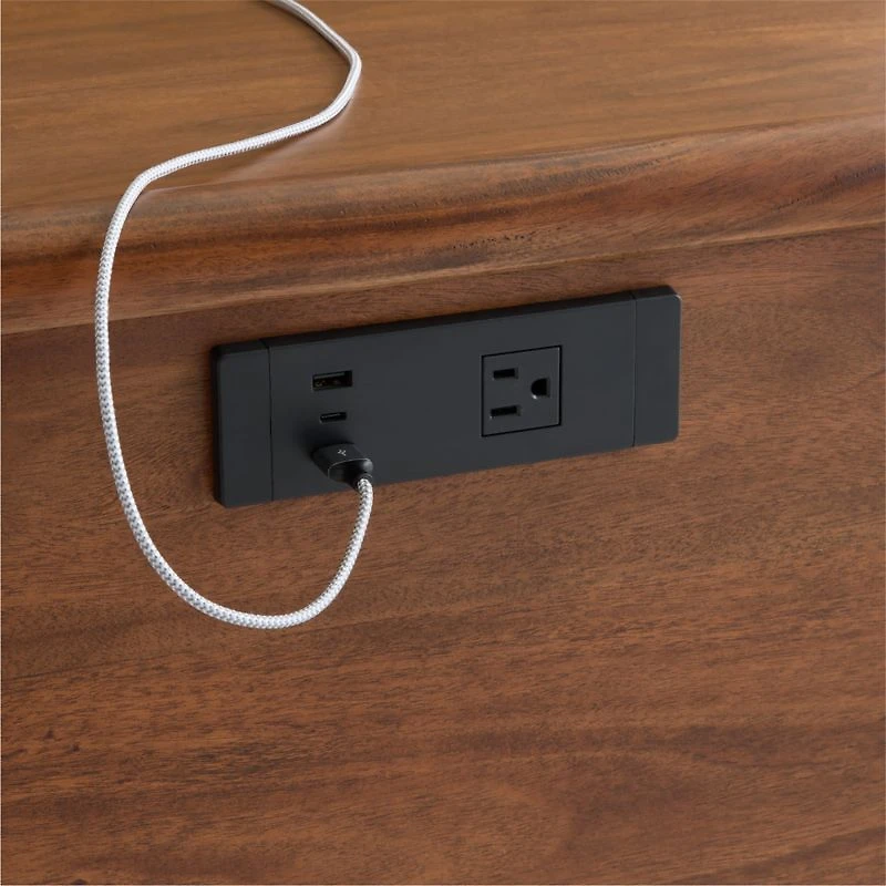 Lafayette 32" Walnut Wood Charging Nightstand