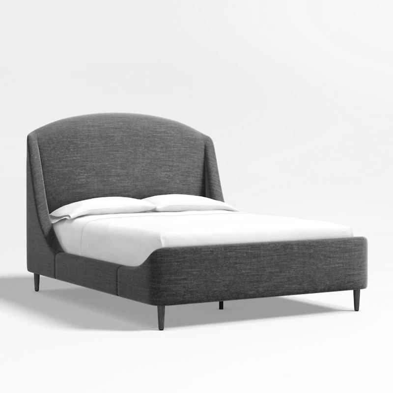 Lafayette Charcoal Grey Upholstered Tall Queen Bed