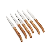 Jean Dubost Laguiole ® Olivewood Steak Knives, Set of 6