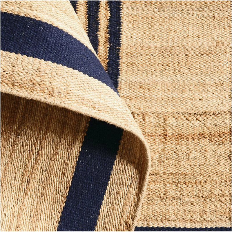 Lagos Jute and Wool Blend Blue Handwoven Rug Swatch 12"x18"