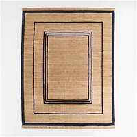 Lagos Jute and Wool Blend Blue Handwoven Rug Swatch 12"x18"